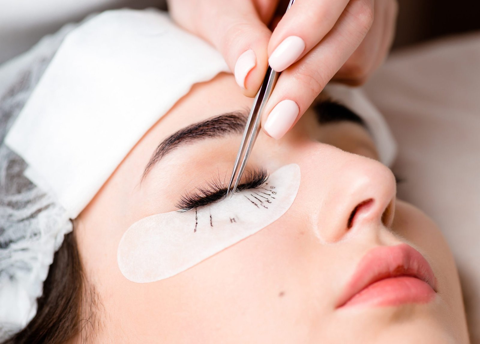 Woman Eye with Long Eyelashes. Eyelash Extension